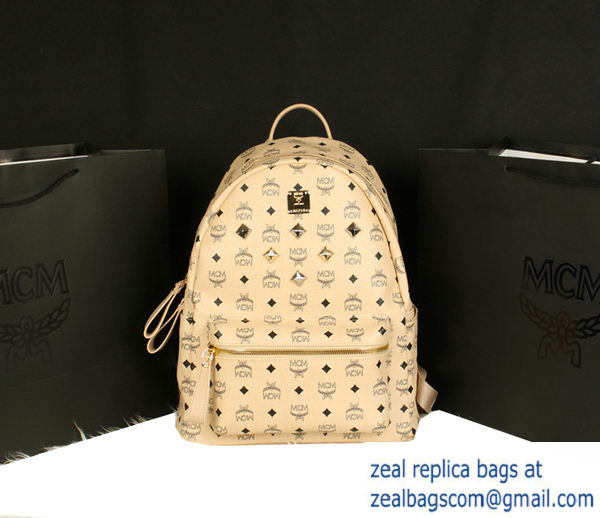 High Quality Replica MCM Stark Backpack Jumbo in Calf Leather 8006 Apricot - Click Image to Close